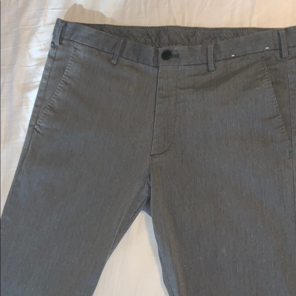 Grey Uniqlo slim-fit slacks